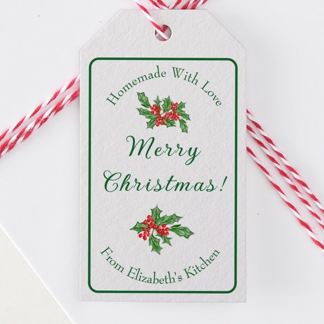 Étiquettes-cadeau Fêtes de Noël Vert Joyeux Noël (Créateur téléchargé)