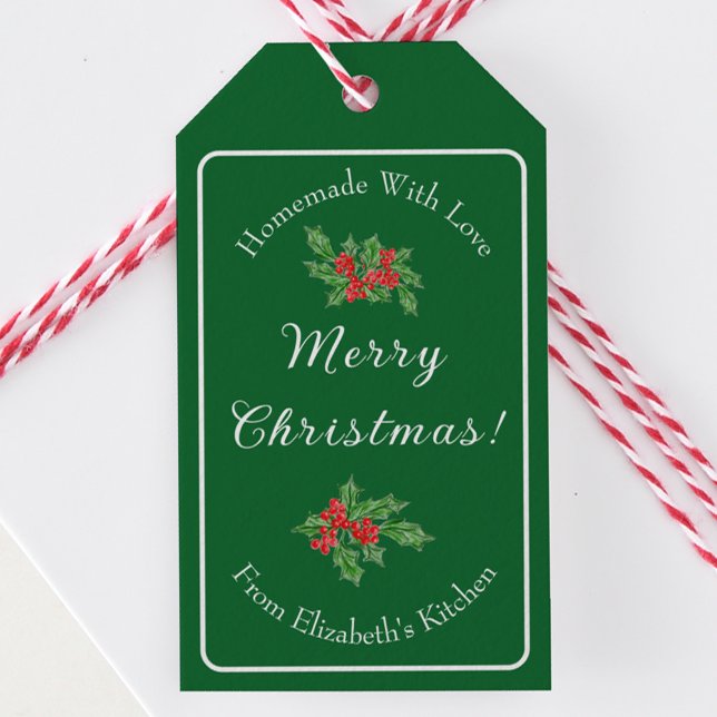 Étiquettes-cadeau Fêtes de Noël Vert Joyeux Noël (Créateur téléchargé)