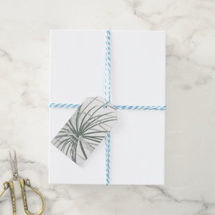 Étiquettes-cadeau Feuillage de palmier de Ponytail sur blanc