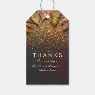 Étiquettes-cadeau Feuille de Parties scintillant d'or Mariage de aut