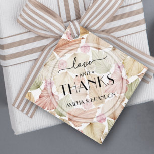 Étiquettes Cadeau Feuille Fleurs Boho Mariage