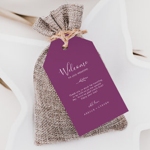 Étiquettes-cadeau Feuille minimale Berry Mariage Welcome Tags cade