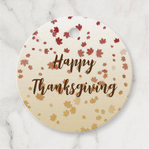 Étiquettes Cadeau Feuilles de l'érable de Thanksgiving