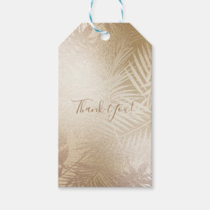 Étiquettes-cadeau Feuilles de palmier tropical botanique Golden Shin