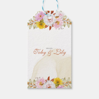 Étiquettes-cadeau Feuilles florales à l'aquarelle