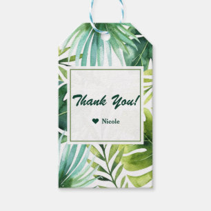 Étiquettes-cadeau Feuilles tropicales hawaïennes été faveur de maria