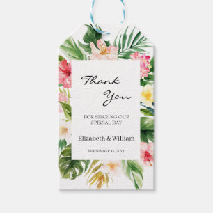 Étiquettes-cadeau Feuilles tropicaux Mariage Favor Merci Tags cadeau