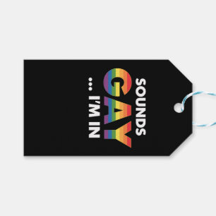 Étiquettes-cadeau Fièrement arc-en-ciel LGBTQ Sounds Gay I'm Rainbow