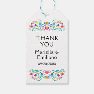 Étiquettes-cadeau Fiesta Floral Anniversaire douche Mariage Merci