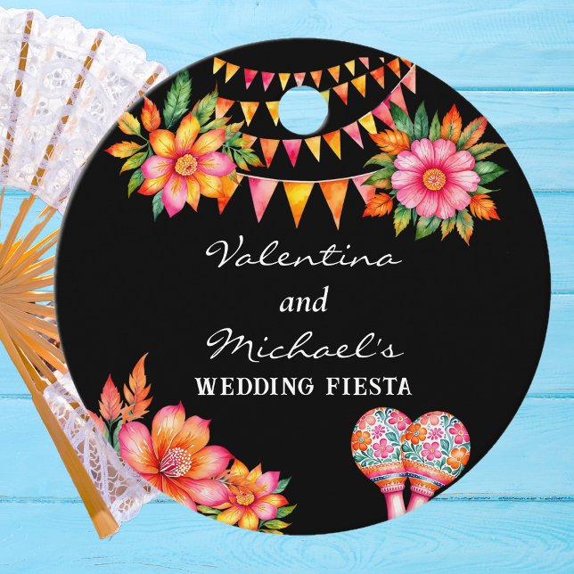 Étiquettes Cadeau Fiesta Florale rose Mariage mexicain Merci (Créateur téléchargé)
