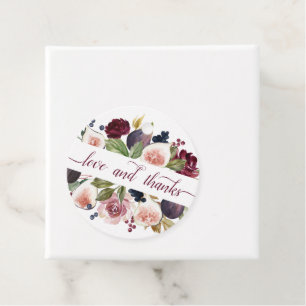 Étiquettes Cadeau Figues florissantes Moody Rustic Love and Thanks