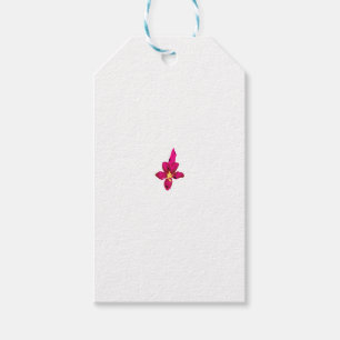 Étiquettes-cadeau Fille Design, Or Léger, Rouge Purplish