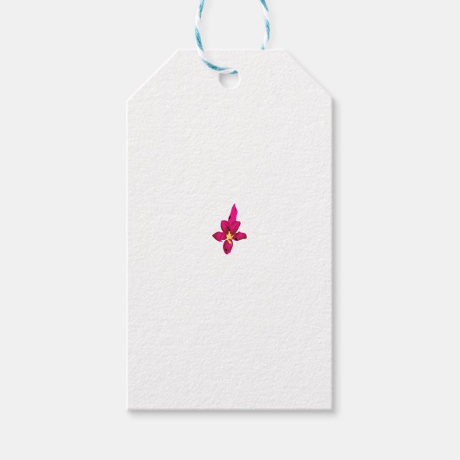 Étiquettes-cadeau Fille Design, Or Léger, Rouge Purplish (Devant)