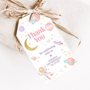 Étiquettes-cadeau Fille Deux la Lune Anniversaire Fête Favoriser Tag
