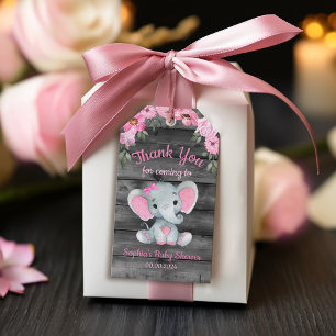 Étiquettes Cadeau Fille Éléphant Douche Floral Ros