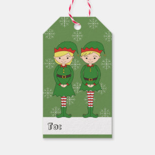 Étiquettes-cadeau Fille illusima et flocons de neige de Noël de garç