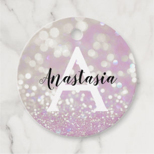 Étiquettes Cadeau Fille Lilac Shimmer Parties scintillant Étincelles