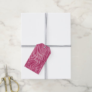 Étiquettes-cadeau Fille rose Poster de animal Zebra
