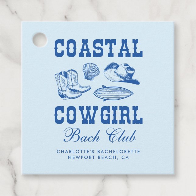 Étiquettes Cadeau Fin de semaine de bachelorette Coastal Cowgirl (Devant)
