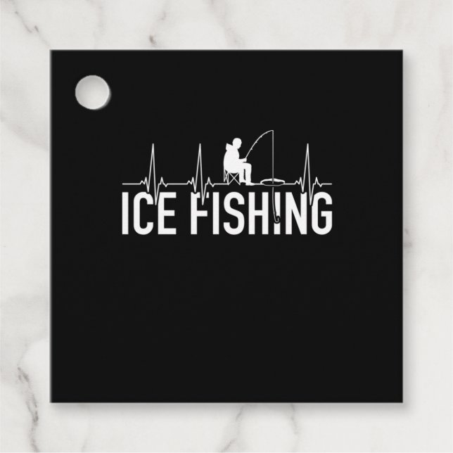 Étiquettes Cadeau Fisher Ice Fishing Hearbeat (Devant)
