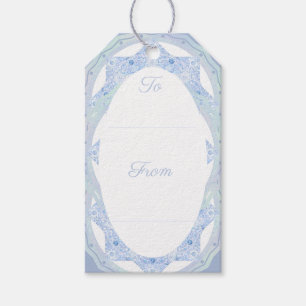 Étiquettes-cadeau Flacon de neige bleu glace