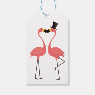 Étiquettes-cadeau Flamant rose rose tropical Soirée de mariage été