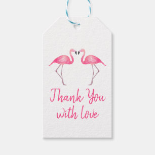 Étiquettes-cadeau Flamant rose tropical rose Merci mariage préféré
