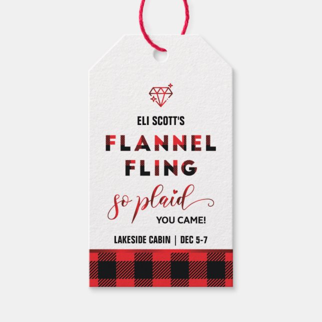 Étiquettes-cadeau Flannel Fling Merci personnalisé Favoriser (Devant)