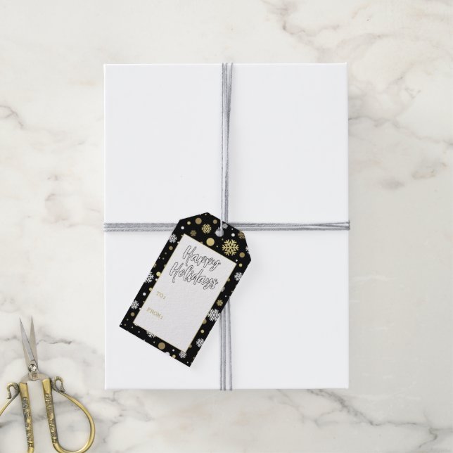 Étiquettes-cadeau Flèches de neige blanches personnalisées À petits  (Avec de la ficelle)
