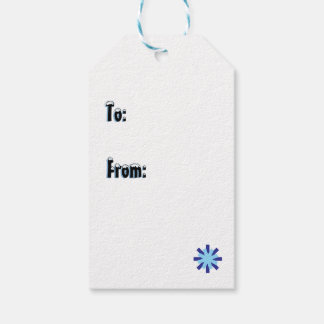 Étiquettes-cadeau Flèches de neige Design hiver Bleu froid mou