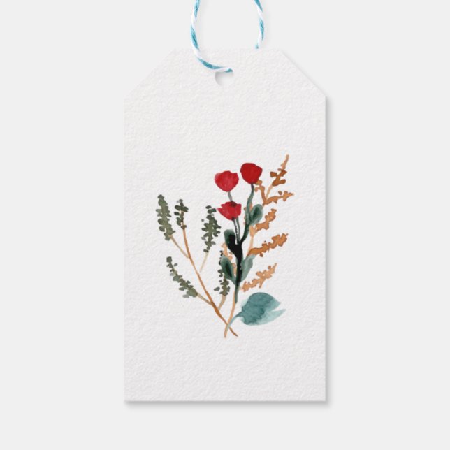 Étiquettes-cadeau Fleur aquarelle vintage (Dos)