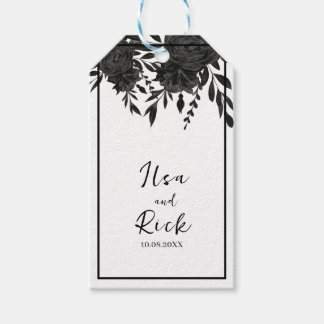 Étiquettes-cadeau Fleur de minuit : un Mariage floral foncé