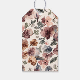 Étiquettes-cadeau Fleur de prunier aquarelle Jardin botanique lunati