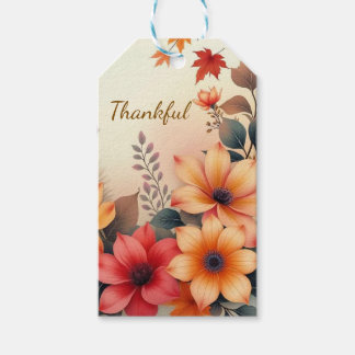 Étiquettes-cadeau Fleur de serviettes en papier d'automne