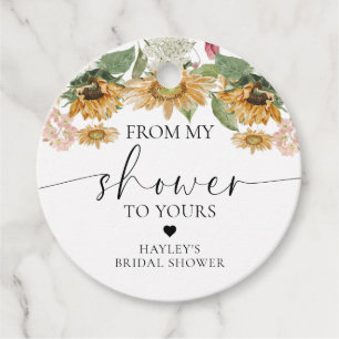 Étiquettes Cadeau Fleur De Soleil De Ma Douche À Votre Douche
