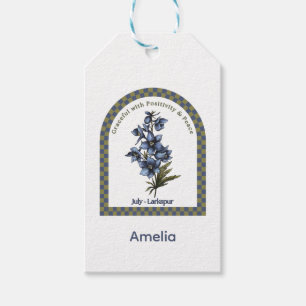 Étiquettes-cadeau Fleur personnalisée du mois de naissance de juille