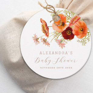 Étiquettes Cadeau Fleur sauvage Boho Fall Floral Baby shower personn