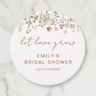 Étiquettes Cadeau Fleur sauvage Boho Fête des mariées laisser l'amou