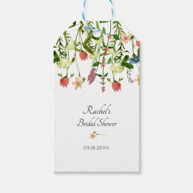 Étiquettes-cadeau Fleur sauvage botanique Floral (Devant)