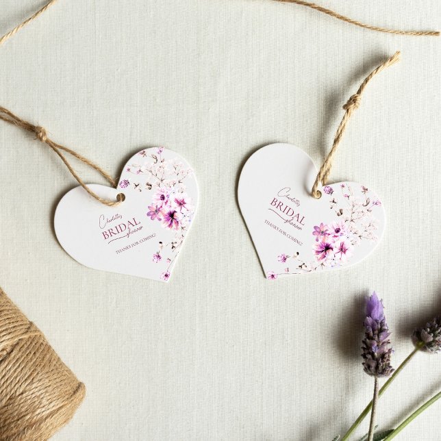 Étiquettes Cadeau Fleur sauvage de Charme cardiaque Ruby Rose Fête d (Créateur téléchargé)