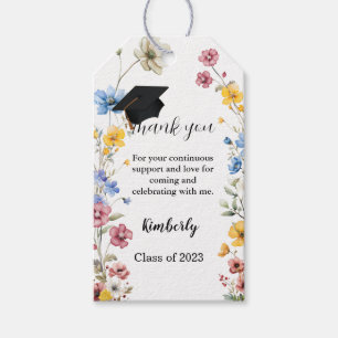 Étiquettes-cadeau Fleur sauvage de jardin merci Graduation party cad