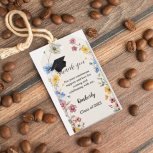 Étiquettes-cadeau Fleur sauvage de jardin merci Graduation party cad