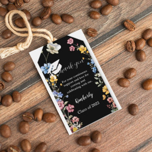 Étiquettes-cadeau Fleur sauvage de jardin merci Graduation party cad