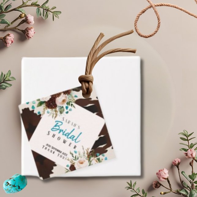 Étiquettes Cadeau Fleur sauvage de la Russie occidentale Boho Merci (Western Rustic Wildflower Boho Thank You Favor Tags)
