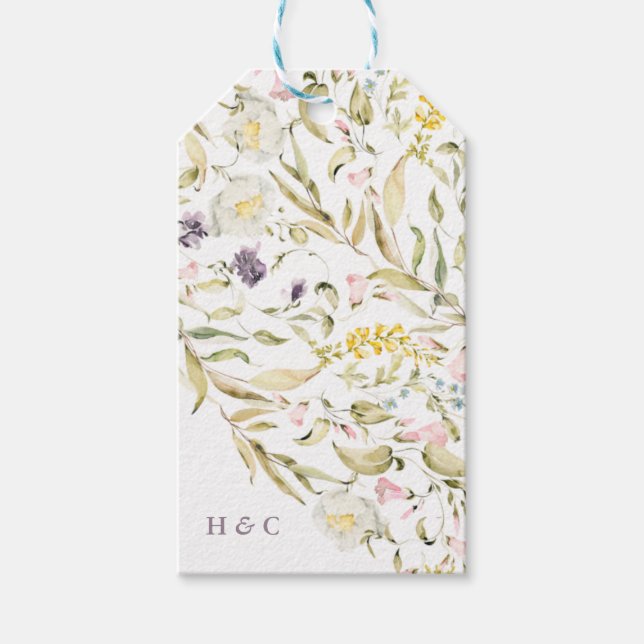 Étiquettes-cadeau Fleur sauvage de printemps Boho Pampas Mariage (Devant)