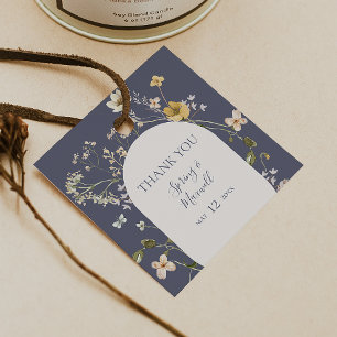 Étiquettes Cadeau Fleur sauvage de printemps Merci pourpre Dusty