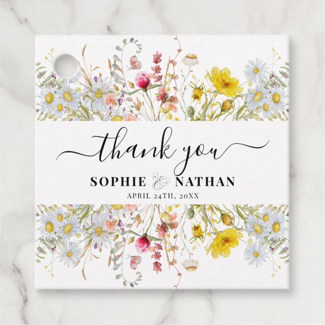 Étiquettes Cadeau Fleur sauvage d'été du printemps | CARTE DE REMERC (Devant)