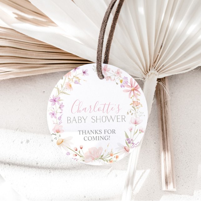 Étiquettes Cadeau Fleur sauvage Floral Baby shower Favoriser les éti (Wildflower Baby Shower Favor Tags | Matching items available. 
)