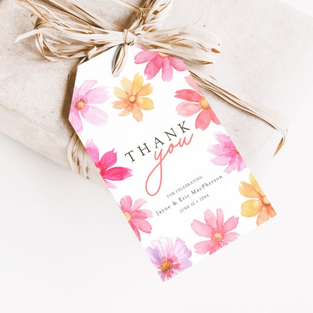 Étiquettes-cadeau Fleur sauvage floral d'été dynamique Favoriser (Créateur téléchargé)