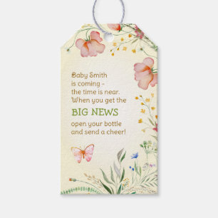 Étiquettes-cadeau Fleur sauvage Genre Neutre Baby shower Bouteille F